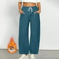 thumbnail image 1 of Homenesgenics Sweatpants for Women Wide Leg Plus Size 3XL Women Casual Trousers Solid Color High Waist with Pockets Long Pants Blue XL, 1 of 7