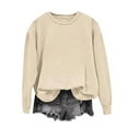thumbnail image 1 of Homenesgenics Sweatshirts for Women Plus Size Women's Fashionable Loose Casual Printed Long Sleeved Sweatshirt Top Fall Winter Outfits Clothes Beige XL, 1 of 5
