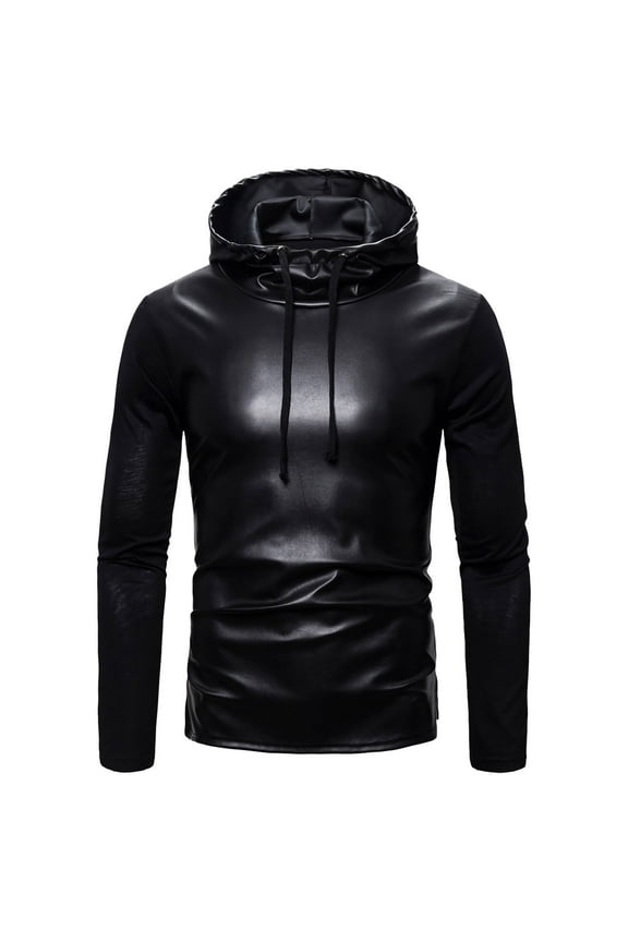 Sweatshirts for Women New Long-sleeved Leather Casual Solid Color Hooded Sweater Womens Clothes under $8