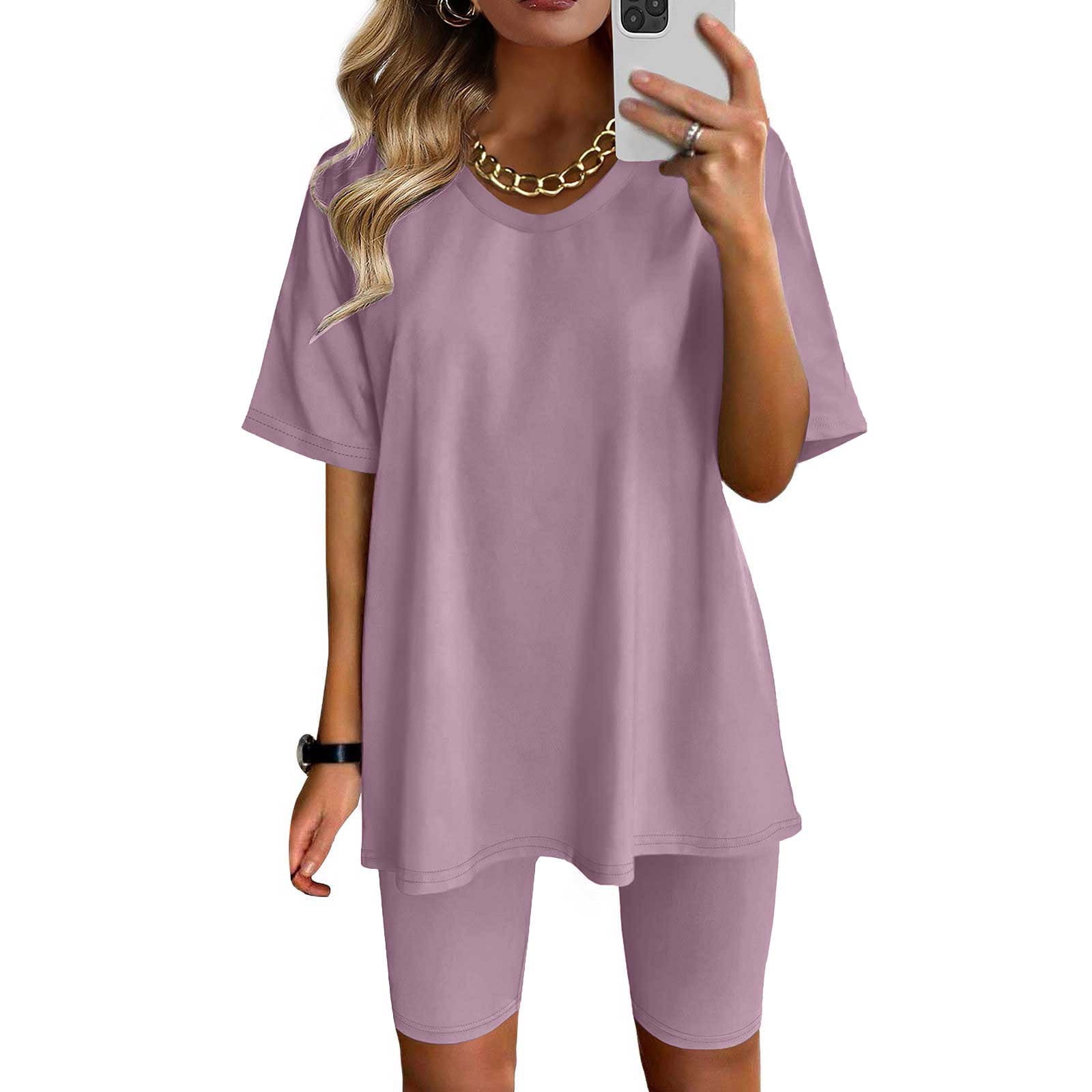 Homenesgenics Sweatsuits 2pcs Sets Womens Short Summer Women Two Piece ...