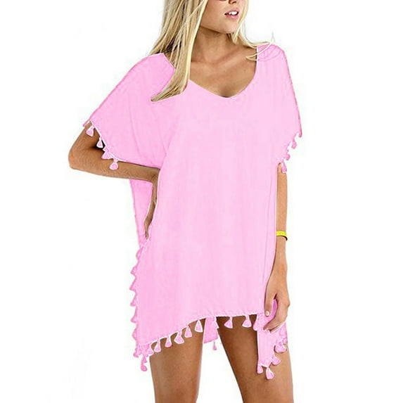 Homenesgenics Swimsuits for Women Full Coverage 2 Piece Cover Up Plus Size Summer Women's Swimsuit New Fashion Beach Sexy Solid Hem Swimwear/Pink