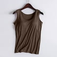 thumbnail image 1 of Homenesgenics Tank Tops for Women Ladies Camisole Tank Tops with Built in Bras Bottom underwear Yoga Sports Tank Brown M, 1 of 3