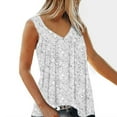 thumbnail image 1 of Homenesgenics Tank Tops for Women Women's Fashion Printed Sleeveless T-Shirt Blouse Neck Casual White XL, 1 of 3