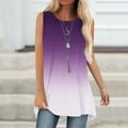 thumbnail image 1 of Homenesgenics Tank Tops for Women Plus Size Women Tank Summer Gradient Color Round-Neck Sleeveless Casual Tunic Blouse Purple M, 1 of 6