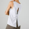 thumbnail image 1 of Homenesgenics Tank Tops for Women Plus Size Women's Solid Round Neck Casual Sports Tank Sleeveless Backless Tops Yoga Women's Clothing White XL, 1 of 6
