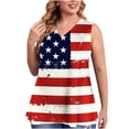 thumbnail image 1 of Homenesgenics Tank Tops for Women's Fashion Plus Size Printed Vest V-Neck Loose Sleeveless T-shirt Pullover Tops Clearance, 1 of 6