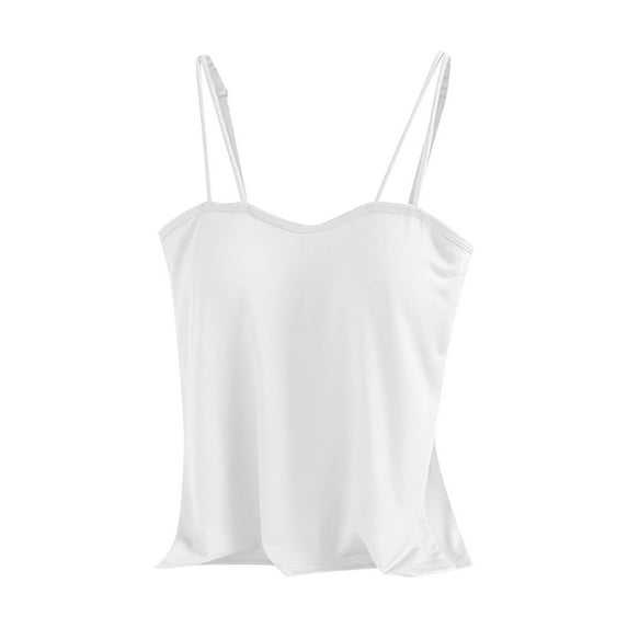 Homenesgenics Tank Tops for Women under $5 Women Sleeveless Vest Plus Size Spaghetti Strap Casual Loose Solid Color Suspender Vest Suspender Top