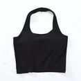 thumbnail image 1 of Homenesgenics Tank Tops for Women under $5 Women's Solid Color Cushion Hanging Neck Tank Tops Tank Tops with Built in Bras Overlay for Women Black L, 1 of 6