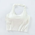thumbnail image 1 of Homenesgenics Tank Tops for Women under $5 Women's Solid Color Cushion Hanging Neck Tank Tops Tank Tops with Built in Bras Overlay for Women White S, 1 of 6
