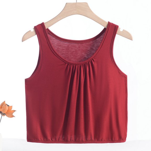 Homenesgenics Tank Tops for Women under $5 Women's Summer Casual Fashion Solid Color Short Sexy Round Neck Tank Tops Red XXXXXXXXL
