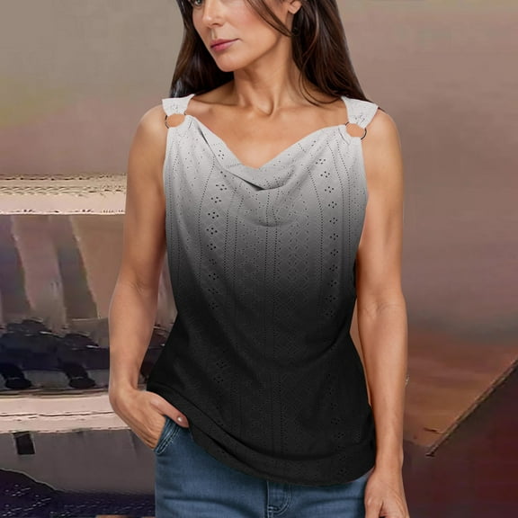 Homenesgenics Tank Tops with Built in Bras Women's Casual Summer Printed V-Neck Sleeveless Tanks Tops Black S