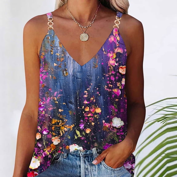 Homenesgenics Tank Tops with Built in Bras Women's Summer Casual Sleeveless Blouse Neck T-Shirt for Women Multicolor XL