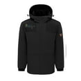 thumbnail image 1 of Homenesgenics Thermal Jacket Heated Winter Smart 4 Zone Warm Electric Down Men and Women Electric Long Sleeve Hooded Leather Black L, 1 of 3