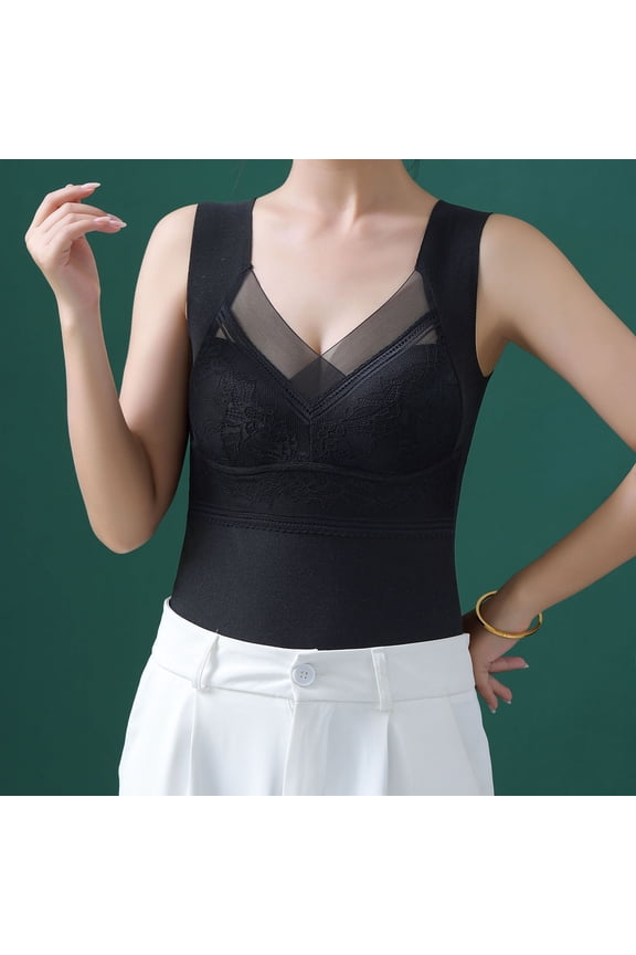 Thermal Underwear for Women Winter Warm Self Heating Warm Shaping Wool V-Neck Warm Vest Womens Clothes under $8