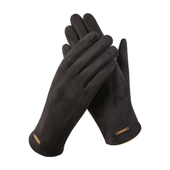 Homenesgenics Thermal Winter Gloves for Men Women Driving Leather Thin Touch Screen Knitted Waterproof Woman Gloves Ski Gloves Warm Running Biking Hiking Driving Black One Size