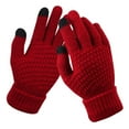 thumbnail image 1 of Homenesgenics Thermal Winter Gloves for Men Women Fingerless Driving Leather Thin Touch Screen Knitted Clearance Waterproof Wrist Gloves Mittens Red One Size, 1 of 1