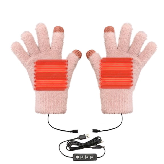 Homenesgenics Thermal Winter Gloves for Men Women Driving Leather Thin Touch Screen Knitted Waterproof Freezer Warm Gloves Pink One Size