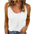 thumbnail image 1 of Homenesgenics Tops Sleeveless Women Sexy Casual Slim Fit Round-Neck Ribbed Sleeveless Solid Cami Tank Tops Shirts, 1 of 5