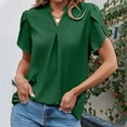 thumbnail image 1 of Homenesgenics Tops for Women Plus Size,Tunic Tops for Women,Crop Tops for Women Women Summer Casual Solid-Neck Short Sleeve Pullover Blouse Green M, 1 of 9
