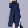 thumbnail image 1 of Homenesgenics Trench Coat for Women Warm Coat Faux Coat Mid-Length Winter Coat – One-Piece Long-Sleeved Casual Coat/Jacket with No Hood Blue M, 1 of 6