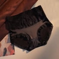 thumbnail image 1 of Homenesgenics Underwear for Women Plus Size Women's Fashion Sexy Breathable Lace Women's Panties Satin Patchwork Receiving Belly Lift Panties Black XXL, 1 of 4