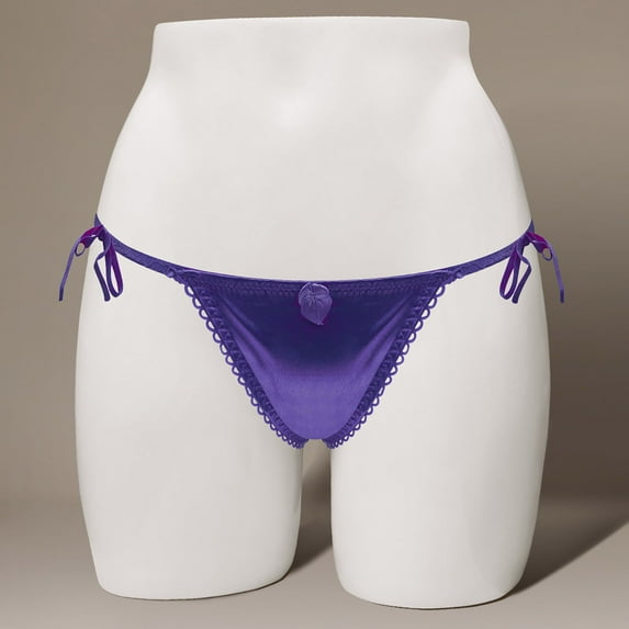 Homenesgenics Underwear for Women Plus Size Women's Sexy Lingerie Underwear Low Waisted Tie Rope Dazzling Colorful Thong T-pants Thong Purple One Size
