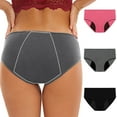 thumbnail image 1 of Homenesgenics Underwear for Women Plus Size 3PC Women's Menstrual Leak Proof Menstrual Panties Cotton Women's Physiological Underpants Gray S, 1 of 9