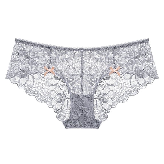 Homenesgenics Underwear for Women Plus Size under $10 Comfortable Women Pants Thin Breathable Sexy Lace Women Underwear Gray S