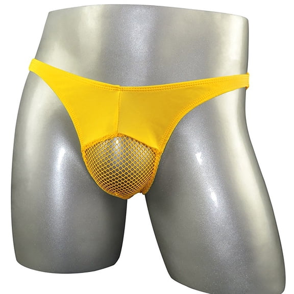 Homenesgenics Underwear for Women Plus Size under $10 Men's Erotic Underwear Semi Transparent Sexy Mesh Pants Yellow One Size