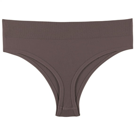 Homenesgenics Underwear for Women Plus Size under $10 Women's Solid Color Underwear Sexy Underwear Panties Comfy Yoga Panties Brown XXL