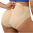 thumbnail image 1 of Homenesgenics Underwear for Women Plus Size Woman Solid Color Shapewear Pant Fake Hip Pants With Sponge Waist Pad Sexy Briefs Beige L, 1 of 7
