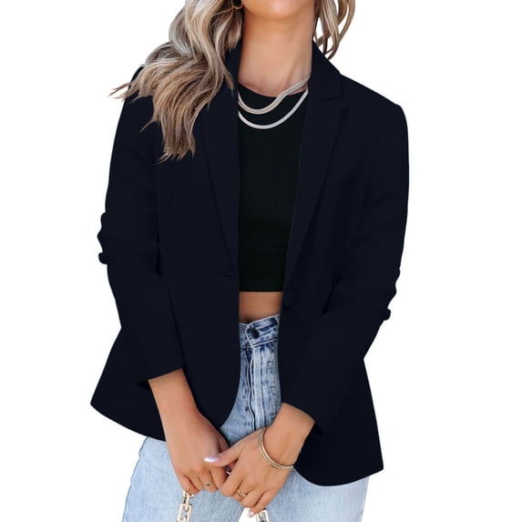 Homenesgenics Winter Clearance! Open Front Jackets Women Casual Fashion Solid Color Long Sleeve Slim Jacket Suit