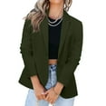 thumbnail image 1 of Homenesgenics Open Front Jackets Women's Casual Blazer Jackets Suit Long Sleeve Open Front with Button Pockets for Business office Green XXL, 1 of 6