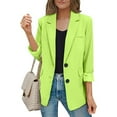 thumbnail image 1 of Homenesgenics Open Front Jackets Womens Bussiness Casual Blazers Open Front Long Sleeve Work office Blazer Jacket with Shoulder Pads Fall Fashion 2025 Green XXXL, 1 of 8