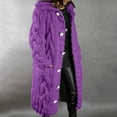 thumbnail image 1 of Homenesgenics Puffer Coat Fleece Coats Women Hood Cardigan Large Size Sweater Button Down Long Sleeves Coat with Pockets, 1 of 5