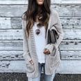 thumbnail image 1 of Homenesgenics Sweater Cardigan Knit Plus Size Women's Solid Color Knitted Pocket Cardigan Sweater Loose Knit Cardigan Jacket Gray M, 1 of 6