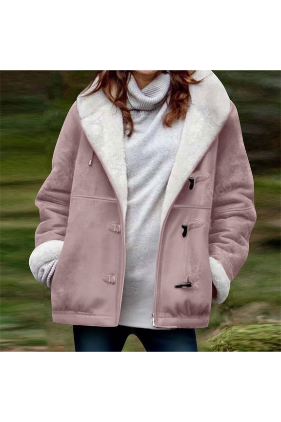 Winter Coat Winter Clothes Women Warm Quilted Jackets for Women Long Sleeve Floral Soild Puffer Jacket Coats with Pockets Pink XL
