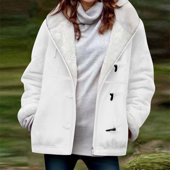 Homenesgenics Winter Coat Winter Clothes Women Warm Quilted Jackets for Women Long Sleeve Floral Soild Puffer Jacket Coats with Pockets White XXXXXL