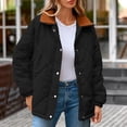 thumbnail image 1 of Homenesgenics Winter Coat Winter Clothes Womens Winter Casual Quilted Jacket Long Sleeve Button Down Jacket Thickened Coat Black L, 1 of 9