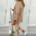 thumbnail image 1 of Homenesgenics Winter Coats Women's Long Sleeve Solid Suit Pants Casual Elegant Business Suit Sets Womens Clothes Clearance under $8, 1 of 5