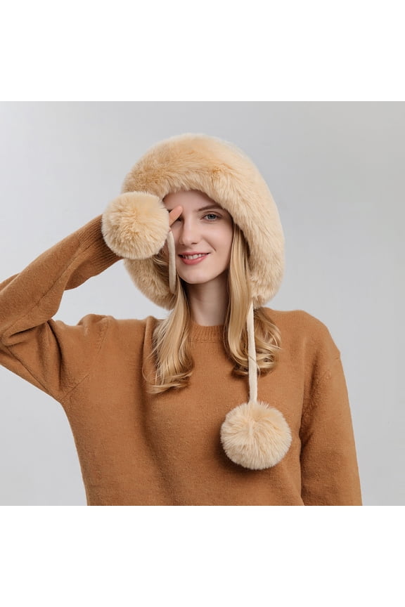 Winter Hats for Women Beanies,Bobble Hat,Pom Pom Hat,Winter Windproof Outdoor Hats Beanies Brushy Yellow One Size