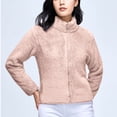 thumbnail image 1 of Homenesgenics Winter Jackets Plus Size ! Women's Fleece and Thickened Plush Zipper Hoodie Coat Long Sleeve Hoodless Casual Coat/Jacket Pink 6XL, 1 of 9