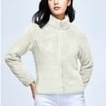 thumbnail image 1 of Homenesgenics Winter Jackets Plus Size ! Women's Fleece and Thickened Plush Zipper Hoodie Coat Long Sleeve Hoodless Casual Coat/Jacket White 7XL, 1 of 9