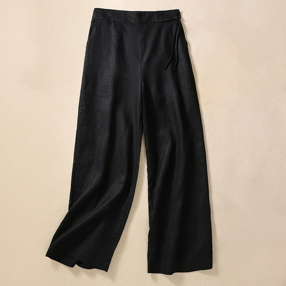 Homenesgenics Women Pants Plus Size Women's Loose Wide Leg Pants High Waist Straight Pants Casual Pants Clearance