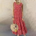 thumbnail image 1 of Homenesgenics Women Plus Size Casual Printed Round-Neck Short Sleeve Loose Knee-Length Maxi Dresses, 1 of 6