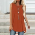 thumbnail image 1 of Homenesgenics Women Tank Tops for Women Plus Size under $5 Summer Solid Color Round-Neck Sleeveless Casual Tunic Blouse Tunic Tops Red L, 1 of 6