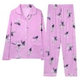 thumbnail image 1 of Homenesgenics Women's Button Casual Long Sleeve Tops Loose Printing Pants Home Clothing Pajamas Set Womens Clothes under $8, 1 of 2