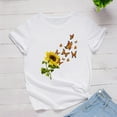 thumbnail image 1 of Homenesgenics Short Sleevet Shirts for Women Spring Summer 2026 Plus Size Women Short Sleeve Floral Printed Sunflower Tops T-Shirt Blouse, 1 of 3