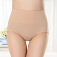 thumbnail image 1 of Homenesgenics Women's Solid Color High Waist Briefs Lift The Hip Cotton Underpants Womens Clothes under $8, 1 of 4