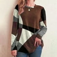 thumbnail image 1 of Homenesgenics Womens Blouses Long Sleeve Casual Round Neck Printed Loose Shirt Blouse Tops Womens Clothes under $8, 1 of 9